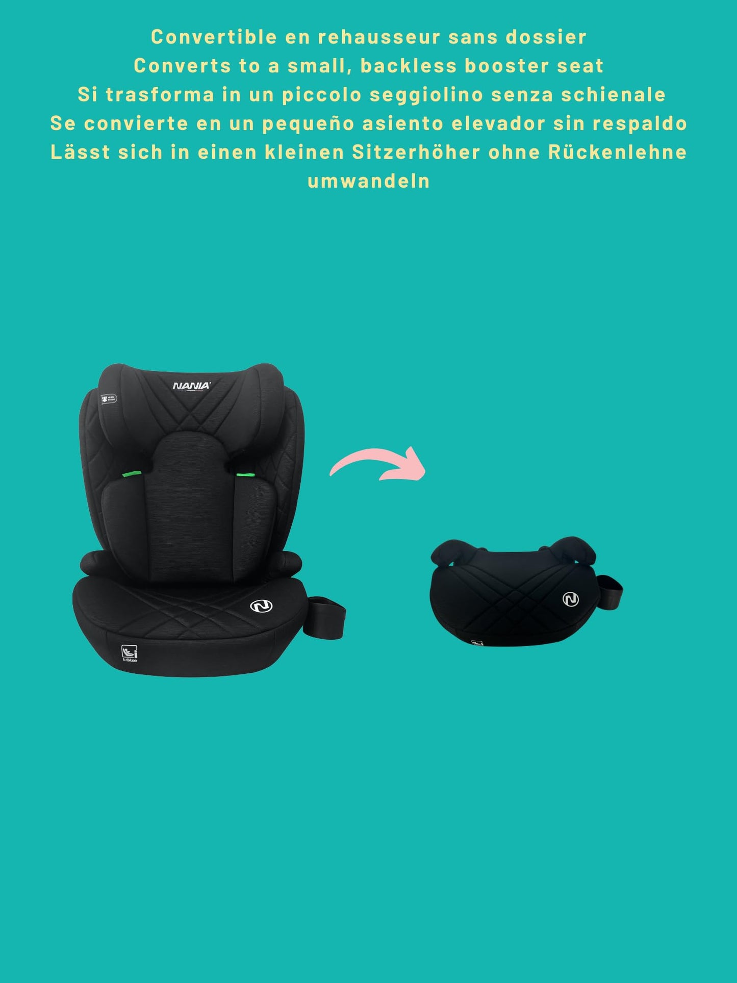 NANIA Sienna i-Size Booster Car Seat, 100-150cm
