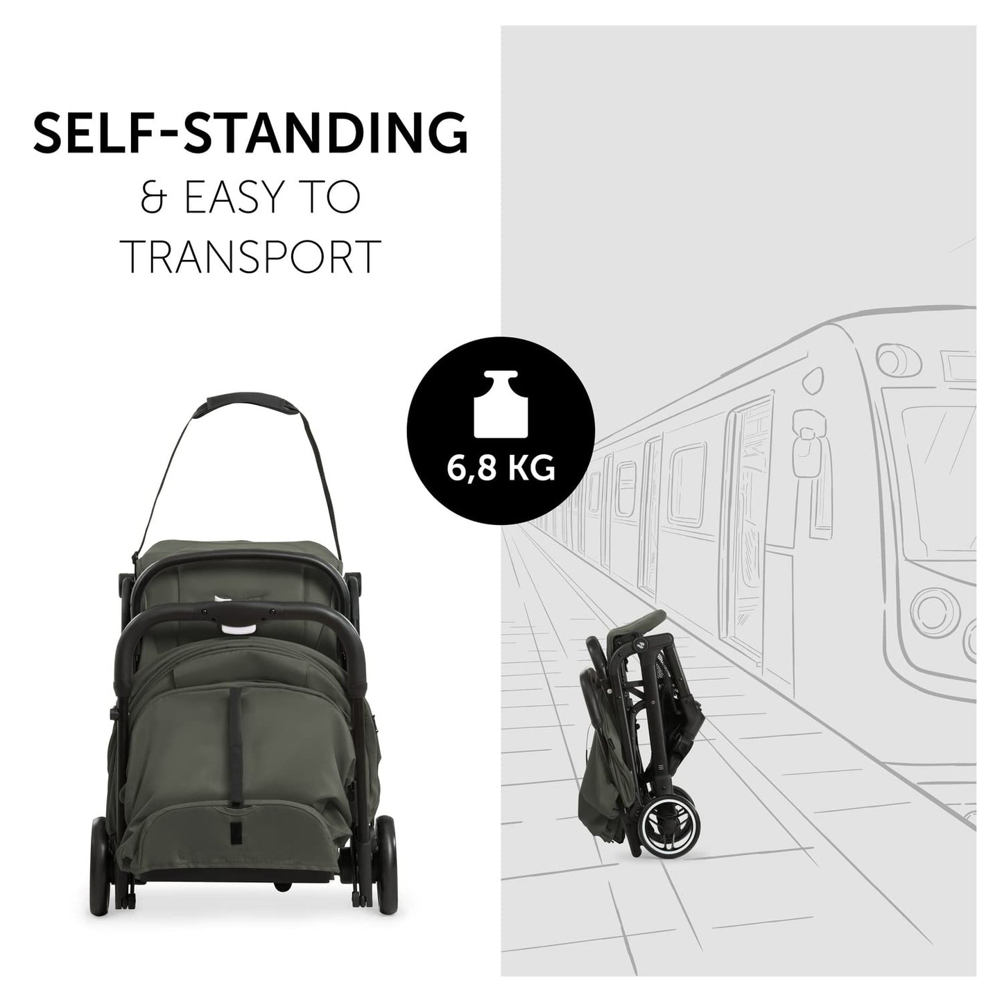 hauck Travel N Care Pushchair, Dark Olive