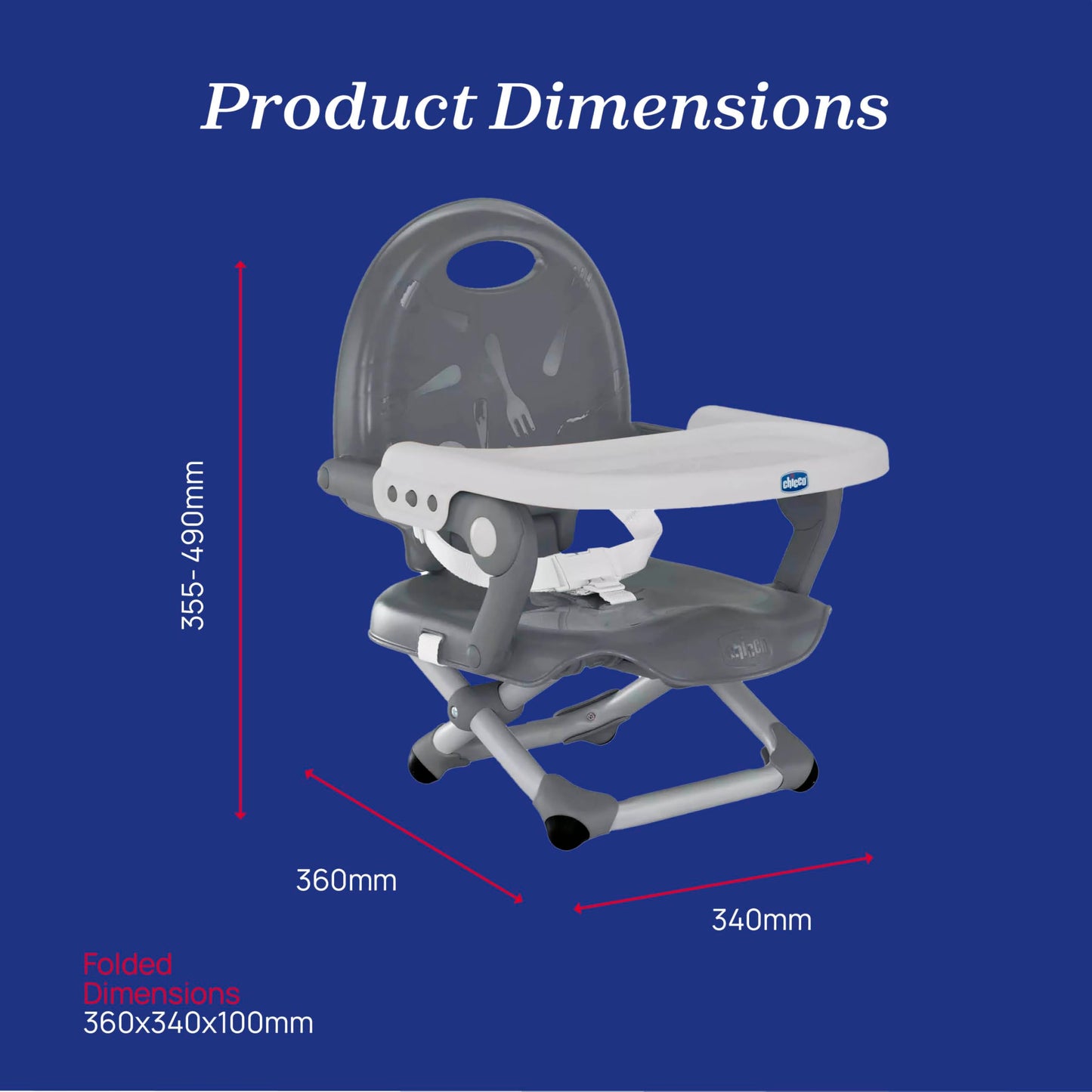 Chicco Pocket Snack Booster Seat, Dark Grey