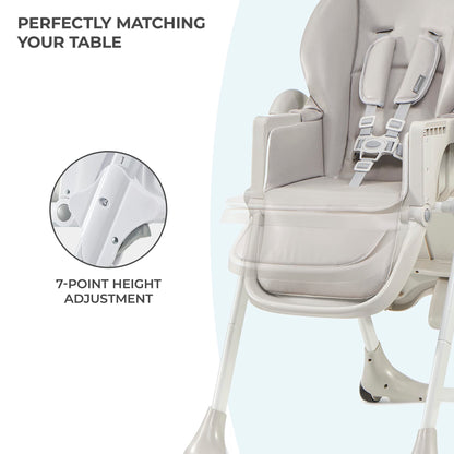 Kinderkraft Yummy Highchair, Adjustable & Foldable, Gray