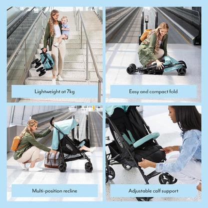 Graco TraveLite Compact Stroller, Black/Grey