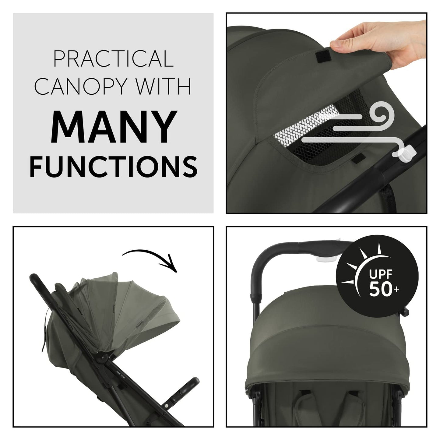 hauck Travel N Care Pushchair, Dark Olive