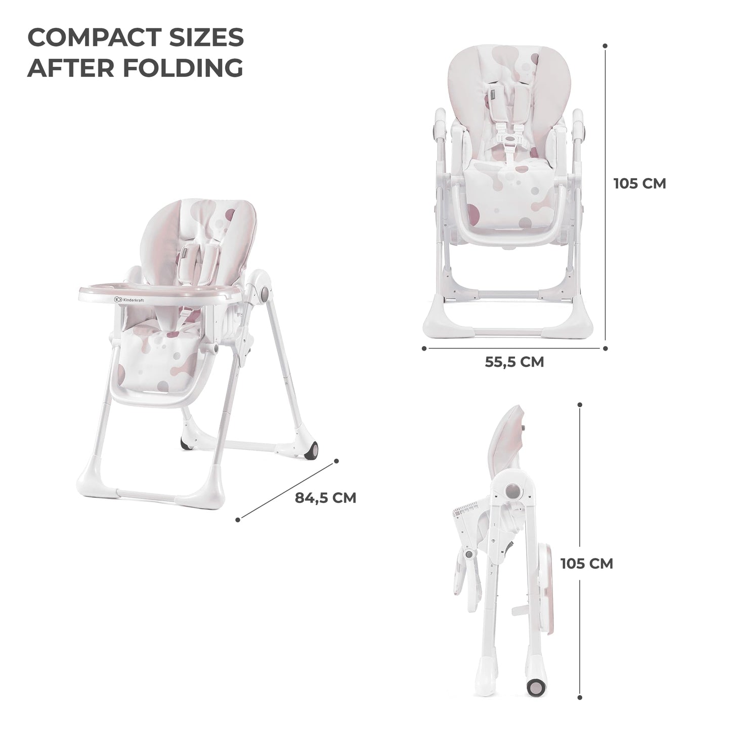 Kinderkraft Yummy Baby Highchair, Pink