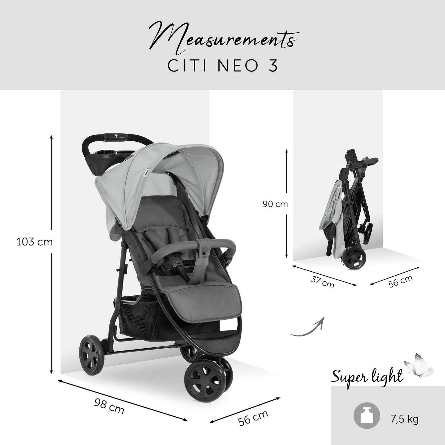 hauck Citi Neo 3 Pushchair, Grey