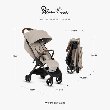 Silver Cross Clic 2 Stroller & Travel Bag, Latte