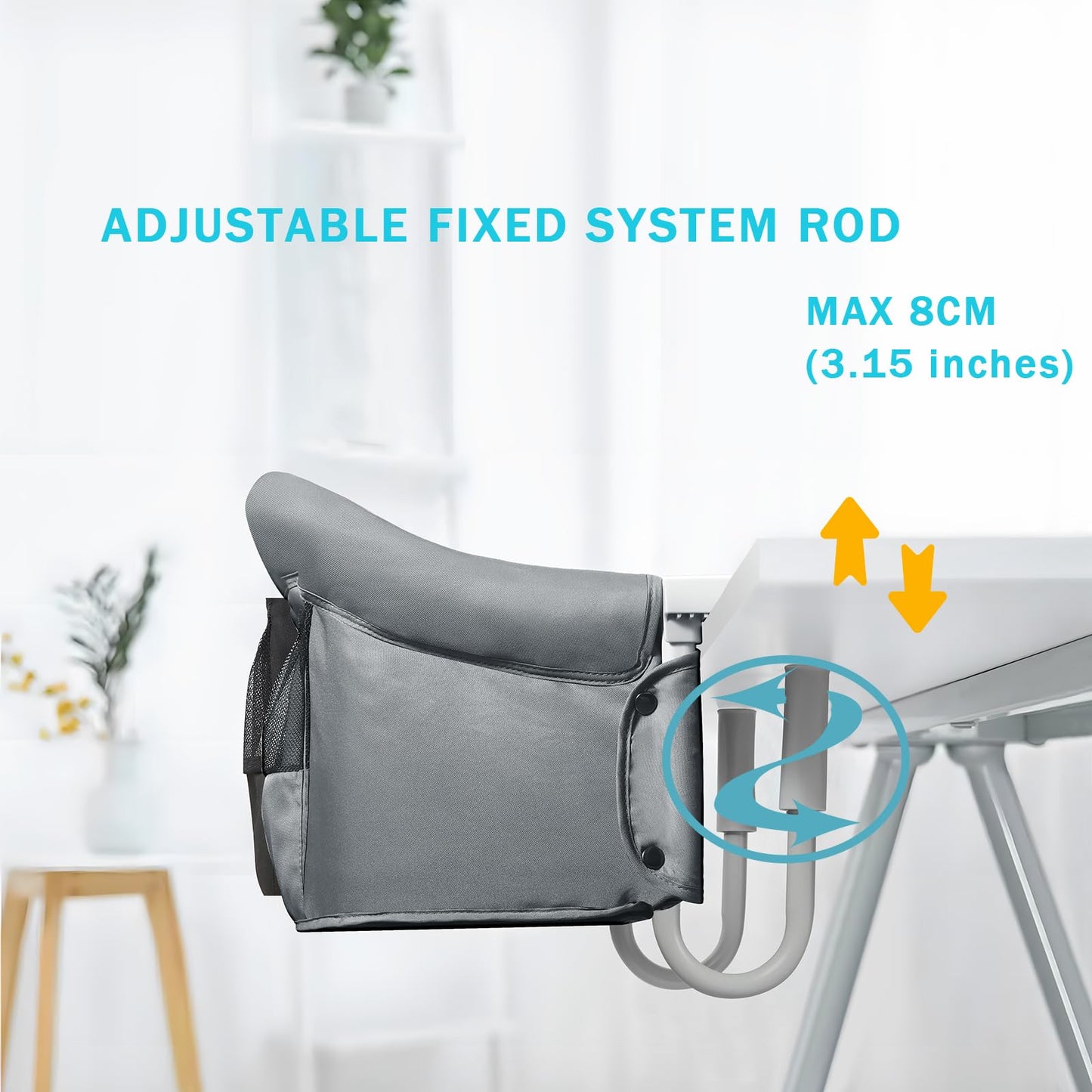 PandaEar Portable Clip-On High Chair, Grey