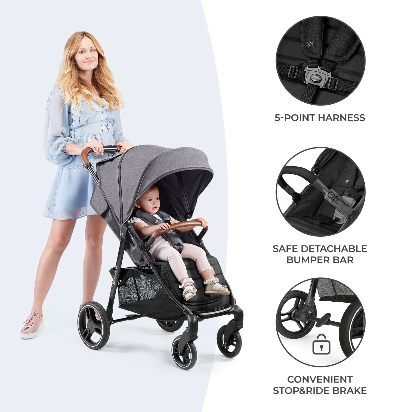 Kinderkraft Grande Plus Stroller, Black