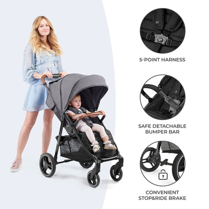 Kinderkraft Grande Plus Stroller, Black