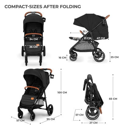 Kinderkraft Grande Plus Stroller, Black
