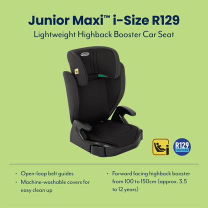 Graco Junior Maxi i-Size Booster Car Seat, Midnight