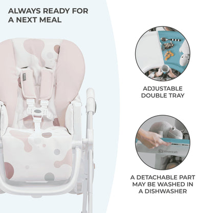 Kinderkraft Yummy Baby Highchair, Pink