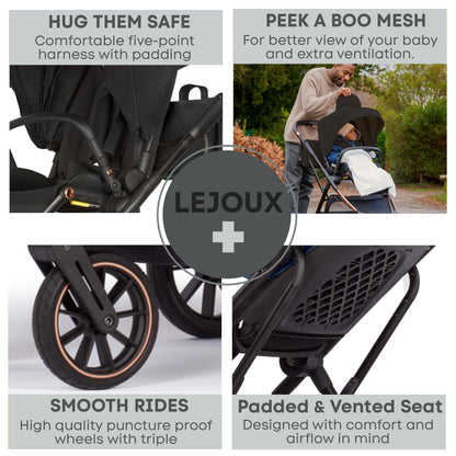 Lejoux+ Baby Pushchair (Pure Black)