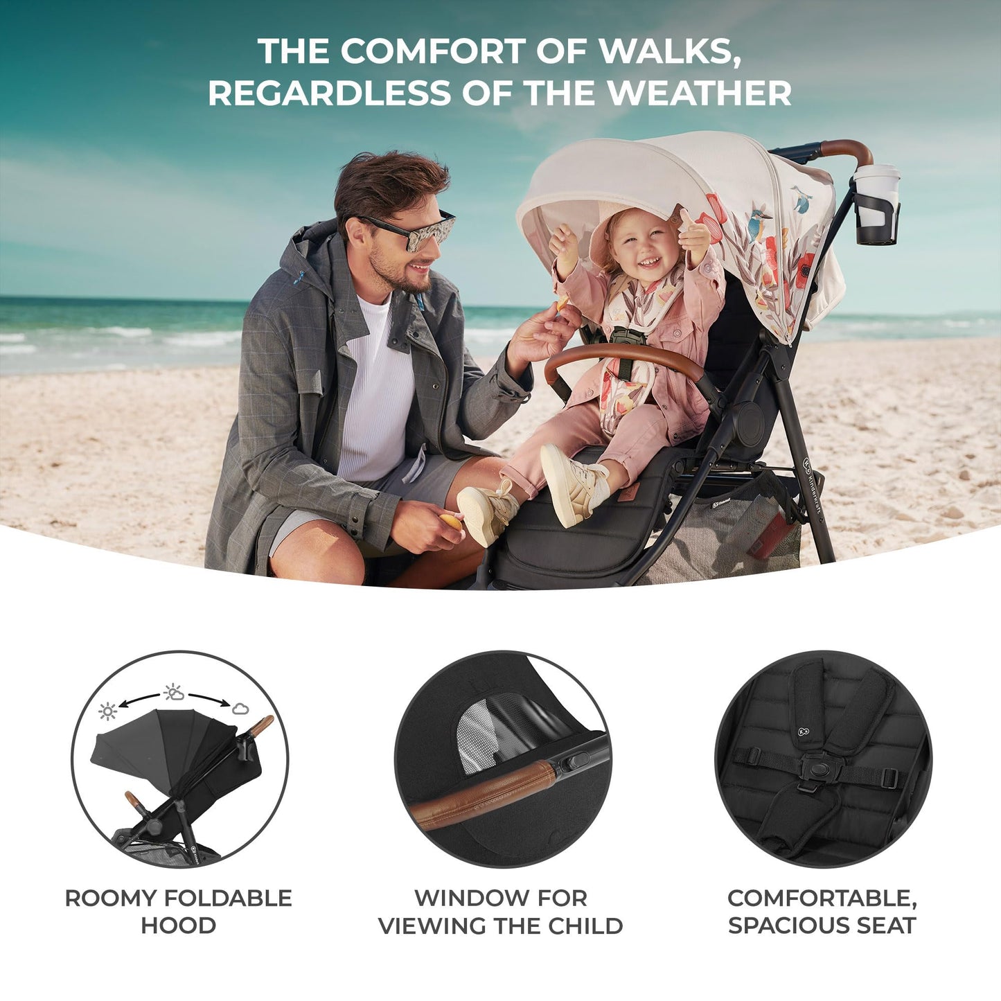Kinderkraft Grande Plus Stroller, Black