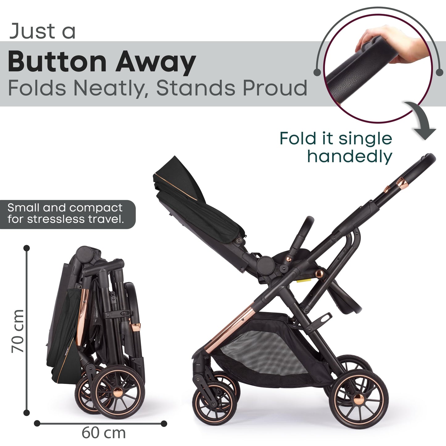 Lejoux+ Baby Pushchair (Pure Black)