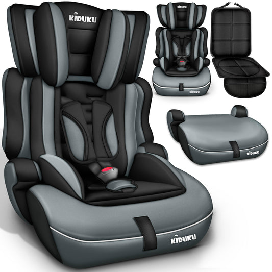 KIDUKU 3-in-1 Safety Car Seat, Black/Grey