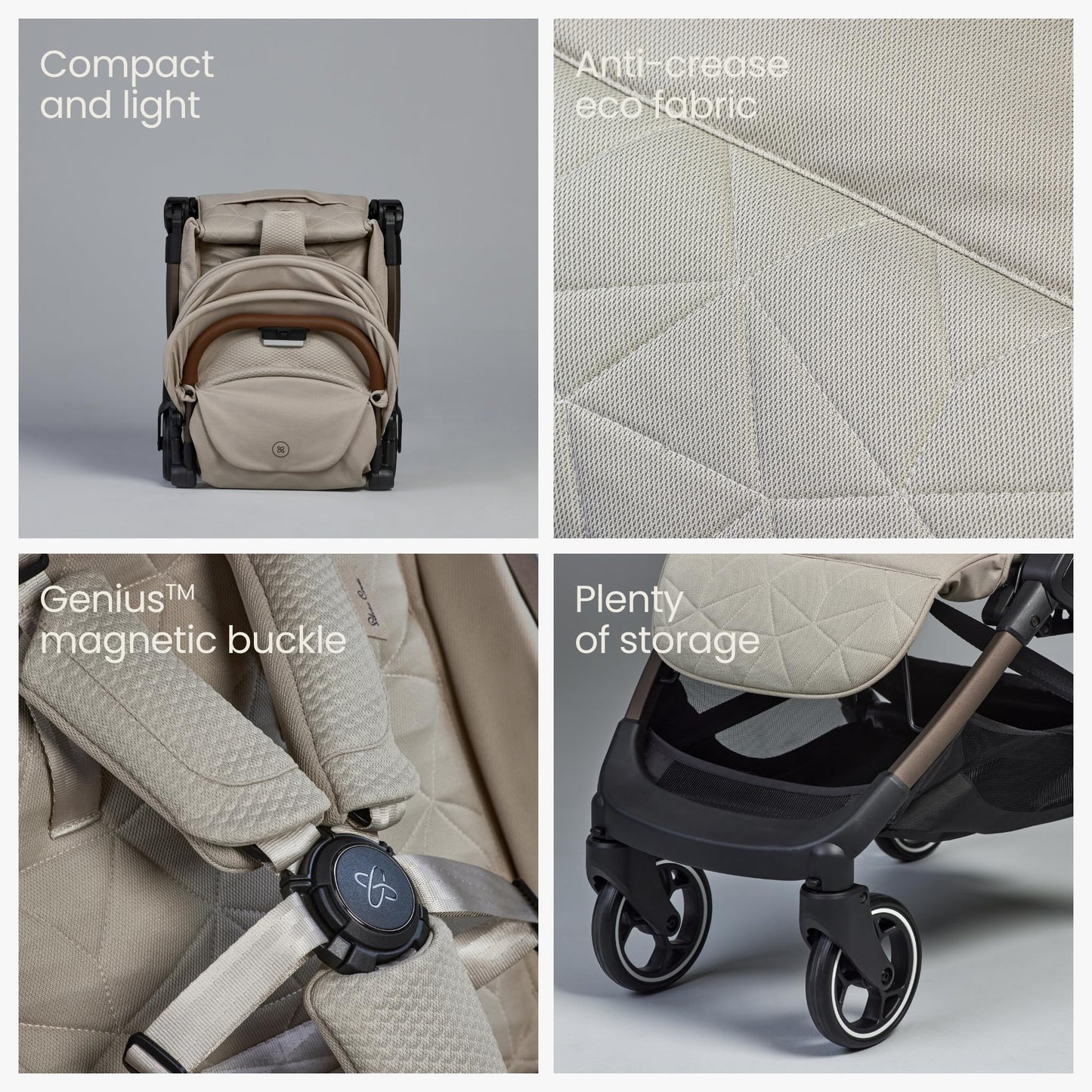 Silver Cross Clic 2 Stroller & Travel Bag, Latte