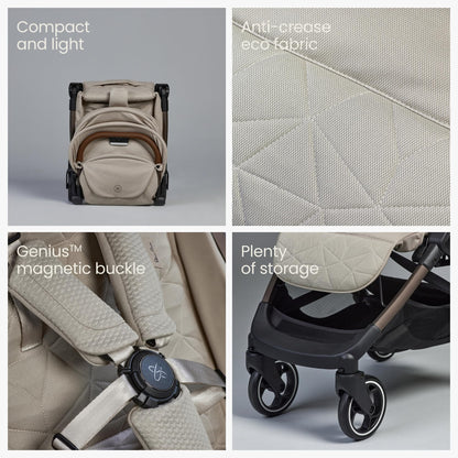 Silver Cross Clic 2 Stroller & Travel Bag, Latte