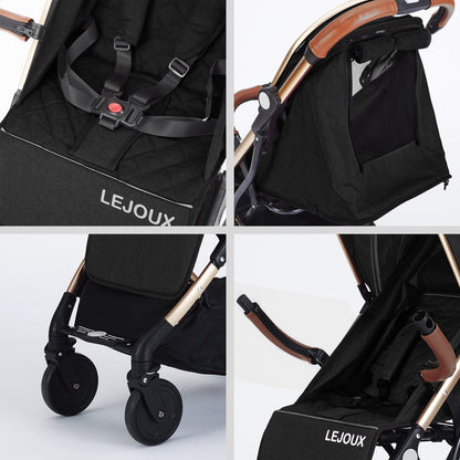 Lejoux Lightweight Foldable Pushchair, Black